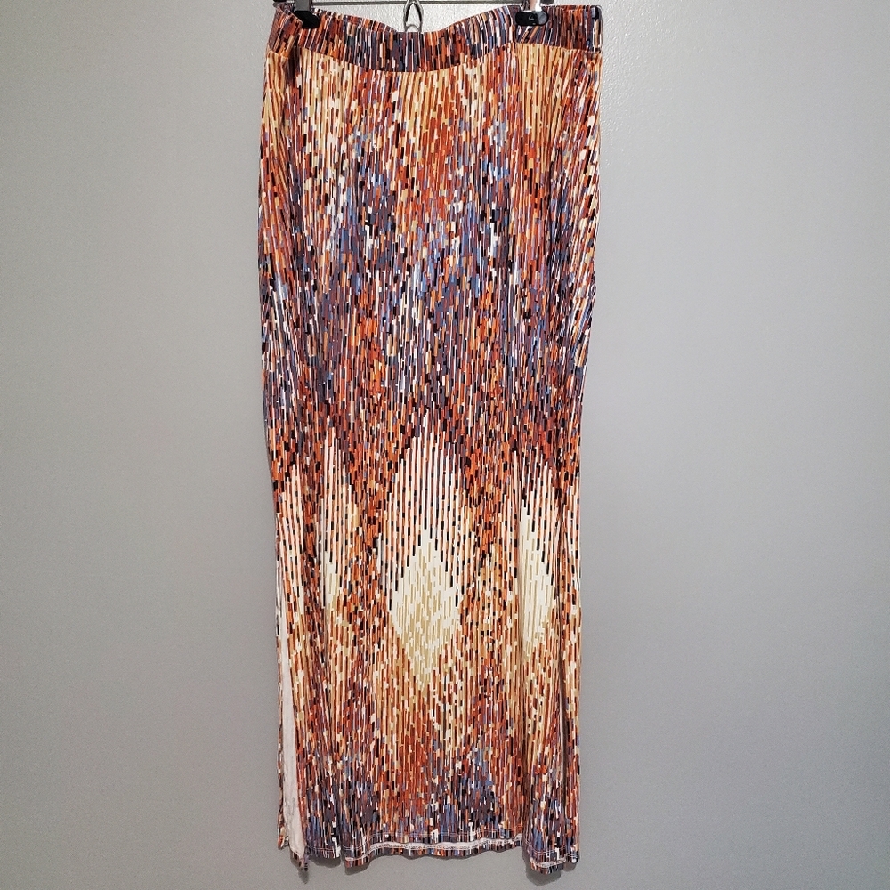 Lane Bryant Vibrant Maxi Skirt in Orange and Blue Size 22/24